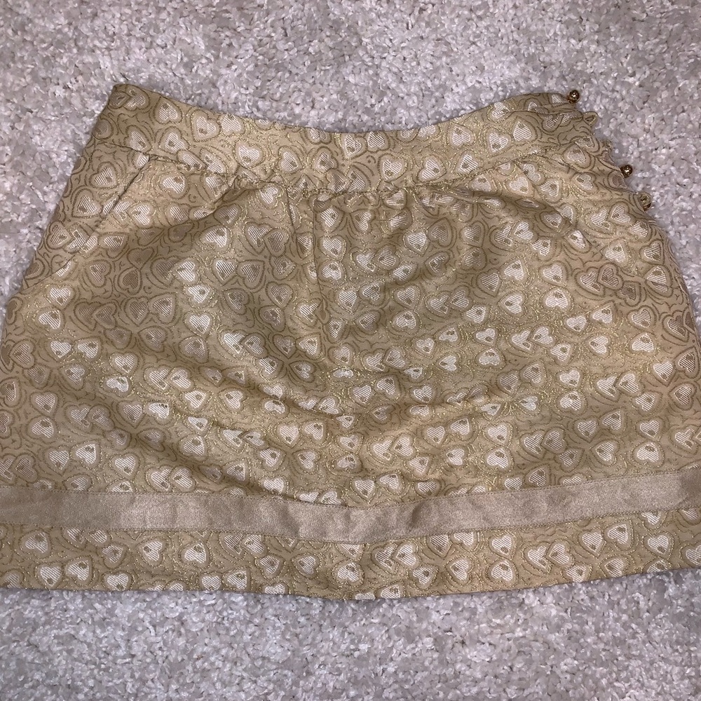Gold Heart Print Juicy Skirt